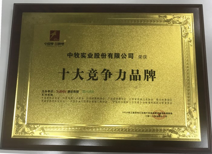 2018年9月，由中国畜牧业协会支持，赛尔传媒举办的2018畜牧行业用户优选品牌评选活动中，公司获“十大畜牧行业民族品牌”和“十大竞争力品牌”两项荣誉-2.jpg